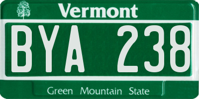 VT license plate BYA238