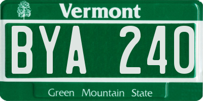 VT license plate BYA240