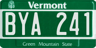 VT license plate BYA241