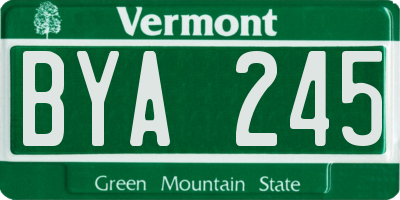 VT license plate BYA245
