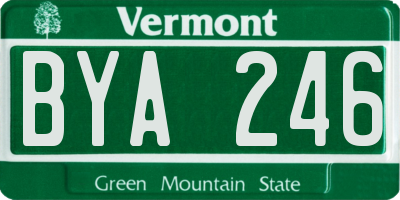 VT license plate BYA246
