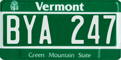 VT license plate BYA247