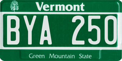 VT license plate BYA250