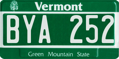 VT license plate BYA252
