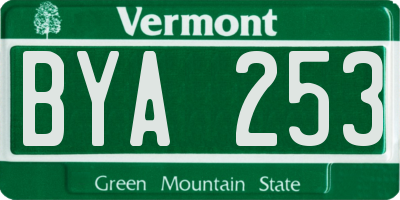 VT license plate BYA253