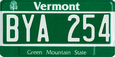 VT license plate BYA254