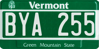 VT license plate BYA255