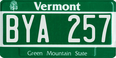 VT license plate BYA257