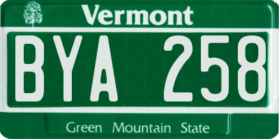 VT license plate BYA258