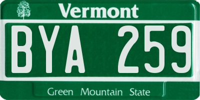 VT license plate BYA259