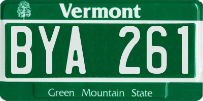 VT license plate BYA261
