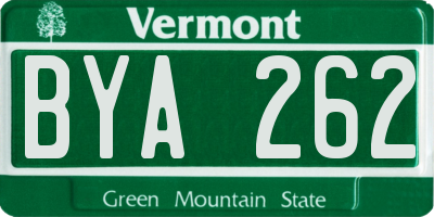VT license plate BYA262