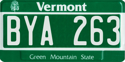 VT license plate BYA263