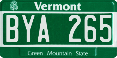 VT license plate BYA265