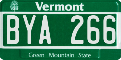 VT license plate BYA266
