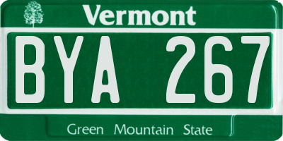 VT license plate BYA267
