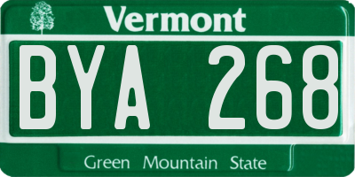 VT license plate BYA268