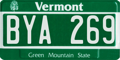 VT license plate BYA269