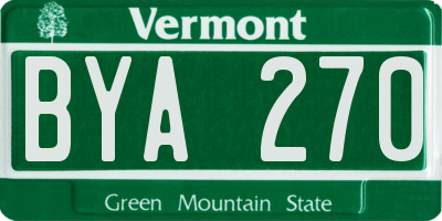 VT license plate BYA270