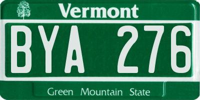 VT license plate BYA276