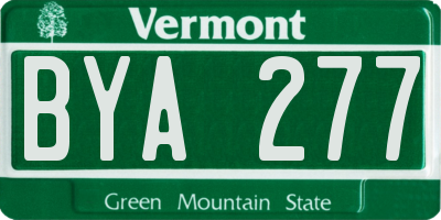 VT license plate BYA277