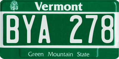 VT license plate BYA278