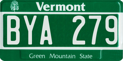 VT license plate BYA279