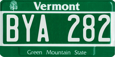 VT license plate BYA282
