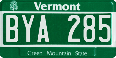 VT license plate BYA285