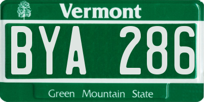 VT license plate BYA286