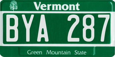 VT license plate BYA287