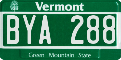 VT license plate BYA288