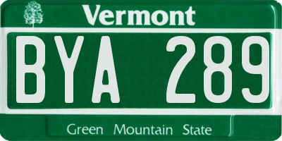 VT license plate BYA289