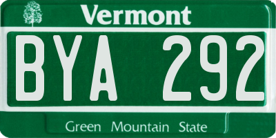 VT license plate BYA292