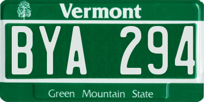 VT license plate BYA294