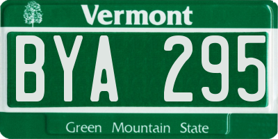 VT license plate BYA295