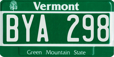 VT license plate BYA298