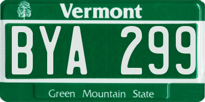 VT license plate BYA299