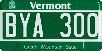 VT license plate BYA300