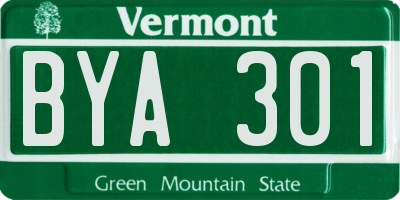 VT license plate BYA301