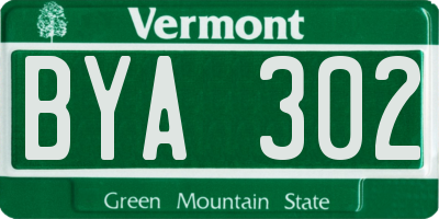 VT license plate BYA302