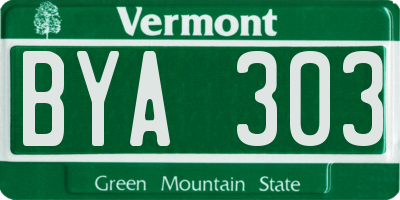 VT license plate BYA303