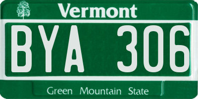 VT license plate BYA306