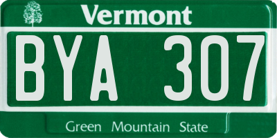 VT license plate BYA307