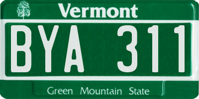 VT license plate BYA311