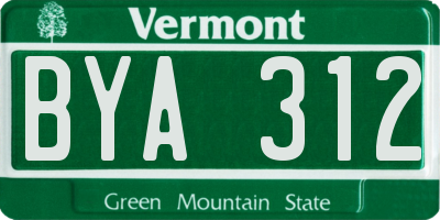 VT license plate BYA312
