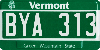 VT license plate BYA313