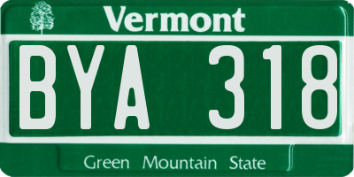 VT license plate BYA318