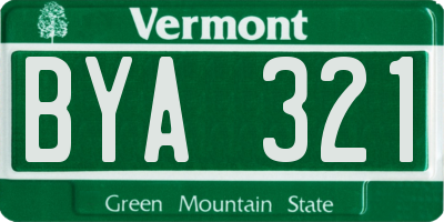 VT license plate BYA321
