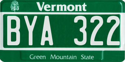 VT license plate BYA322